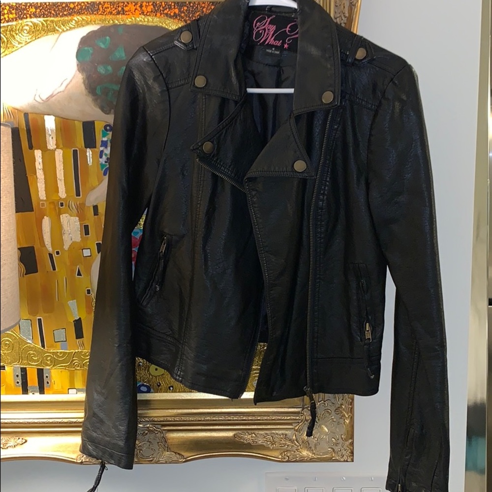 Black leather jacket